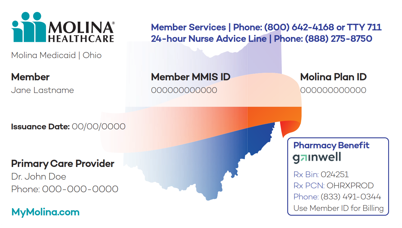 Ohio Medicaid member ID card