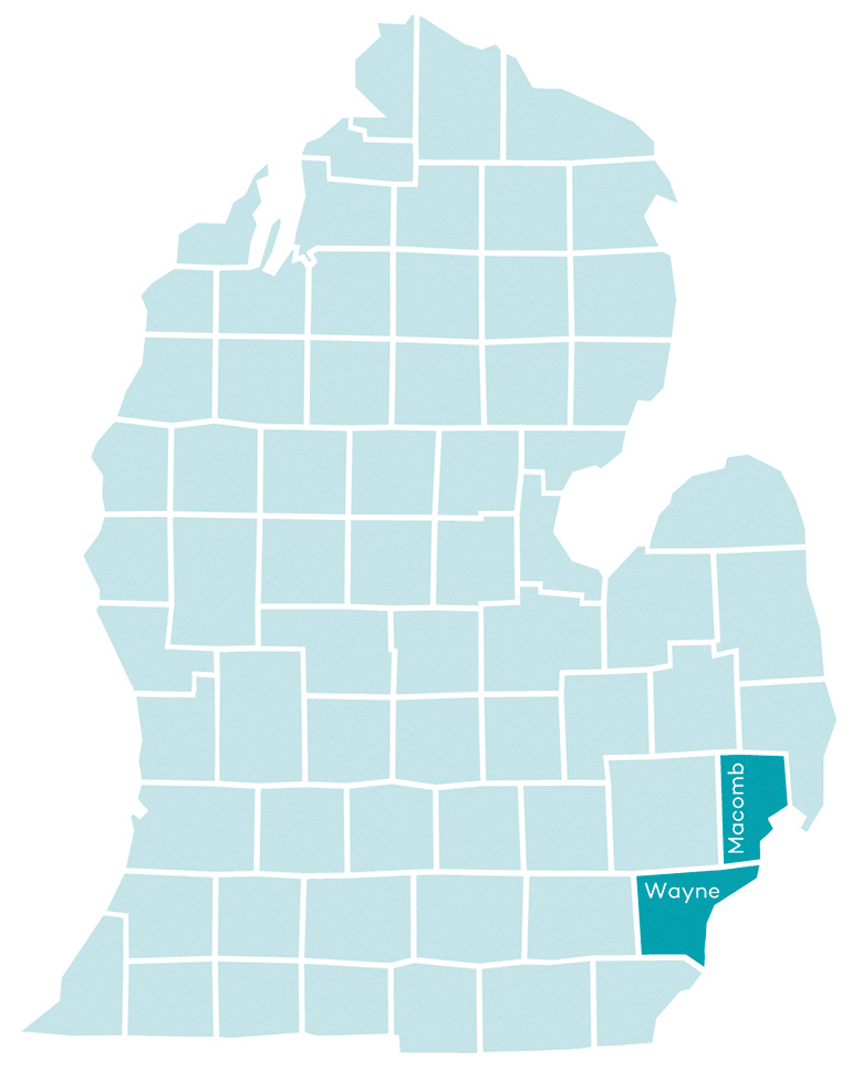 2021 MI Molina Dual Options Service Area Map